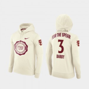 Men's Florida State Seminoles Rival Therma Cream Ronald Darby #3 College Football Pullover Hoodie 576922-896